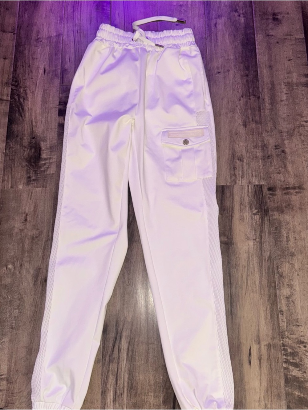 Manière De Voir White Cargo Jogger Pants Size 4 NWOT Luxe Streetwear - Picture 3 of 8